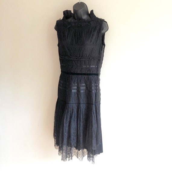 Alber Elbaz for Lanvin black lace pleated dress A… - image 4