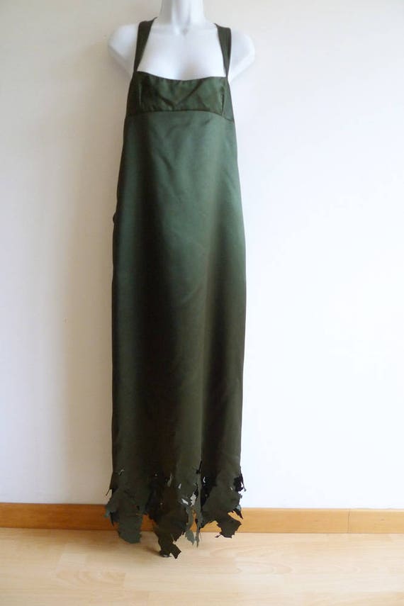 forest green silk dress