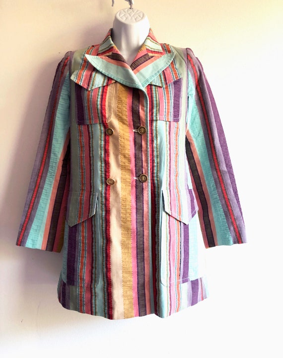 Ted Lapidus 70s Multi-coloured Striped Cotton Jacket - Etsy