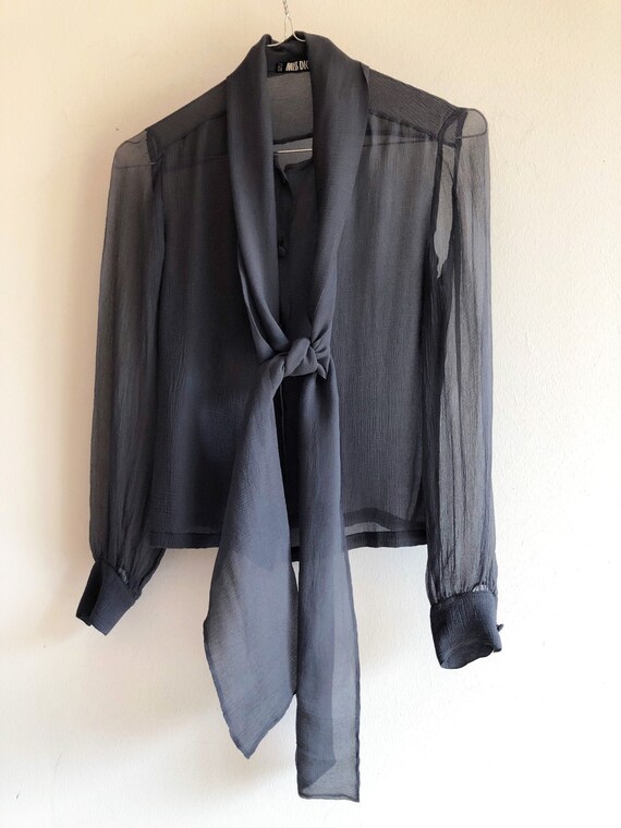 Christian Dior "Miss Dior" charcoal grey silk chif