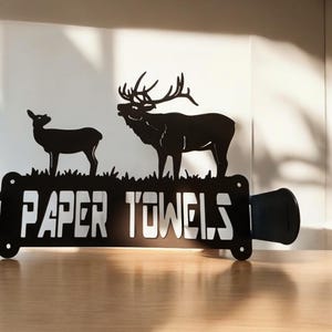 porta papel toalha com imagem de alce