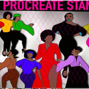 African American ladies CUSTOM procreate stamps CREATE awesome work See Video