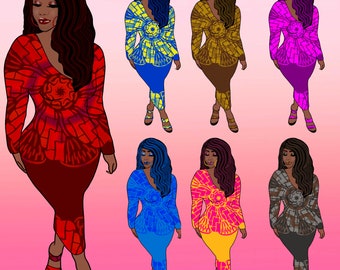 Melanin Sister Queen with Mandala Style Clothing PNG BUNDLE dye sublimation ready