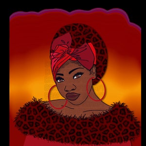 Melanin Leopard print lady PNG bundle perfect for dye sublimation