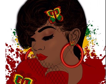 Melanin Butterfly love Lady  PNG bundle Dye sublimation ready