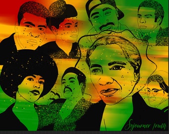 Procreate BLACK HISTORY ICONS Male and Female Stamps Create your own Collages