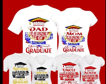 Huge Amazing Class of 2022 Graduate Proud Family Svg and Png Bundles with 3 color styles