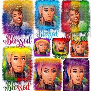 Black History Blessed Sister Queen Transparent PNG bundle