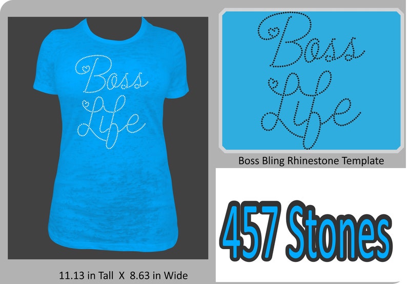 BOSS LIFE Svg Png Rhinestone Template & Eps Digital Download - Etsy