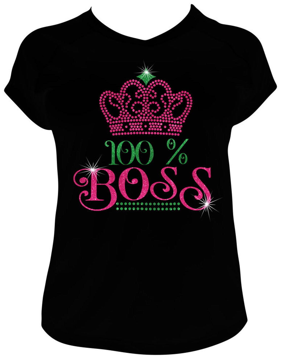 100 % BOSS With FAUx RhinESTONE BLINg CROWN svg PLUs all | Etsy