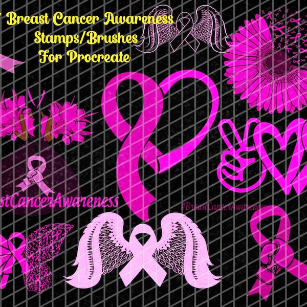 8 timbres de sensibilisation au cancer du sein Brosses pour procréer