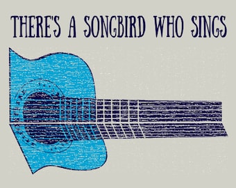 There's a Songbird Who Sings Led Zeppelin Stairway Distressed TEE