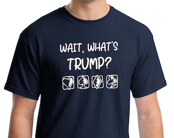 Euchre What's Trump T-Shirt FUNNY Navy TEE