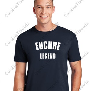 Euchre Legend T-Shirt FUNNY Navy TEE