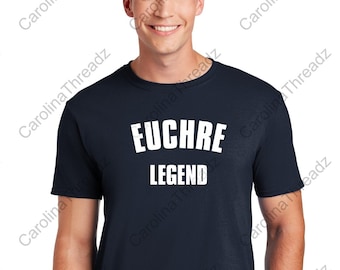 Euchre Legend T-Shirt FUNNY Navy TEE