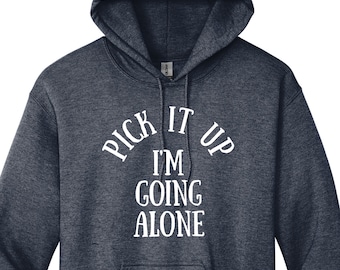 Euchre Loner FUNNY Heather Navy Hoodie