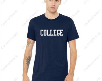 70's Movie College Tee FUNNY Drinking Shirt Navy Distressed