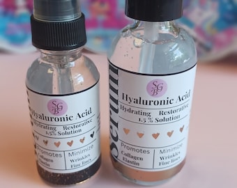 Hyaluronic acid serum 1.5% solution, facial care, hydrating, vegan, anti aging routine