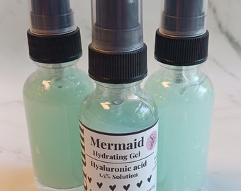Mermaid facial serum, Hyaluronic Acid, hydrating, skin plumping, facial treatment, Marine Collagen, lemon Extract, 1.oz bottle