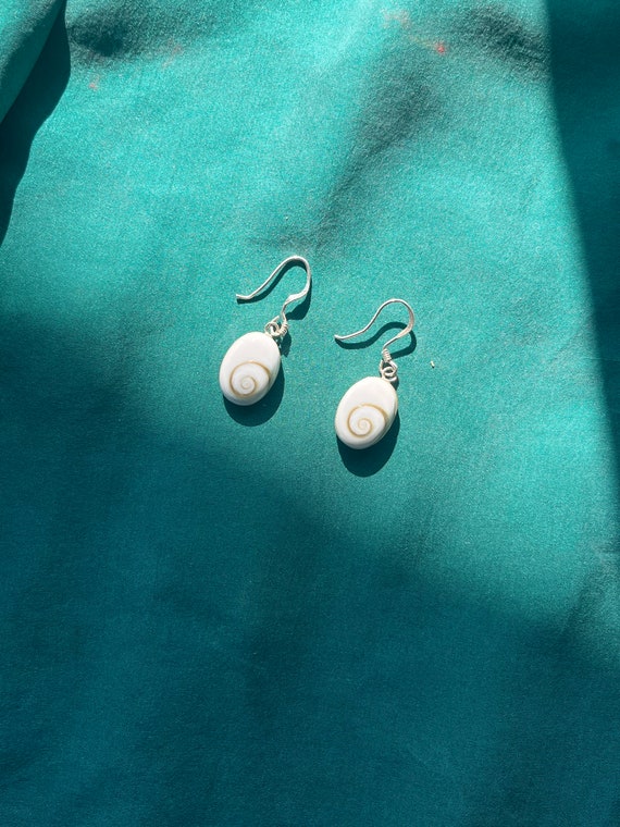 Vintage 925 Silver Spiral Shell Earrings