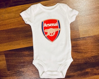 Arsenal Soccer Baby Outfit - White Baby, Infant or Toddler Gift