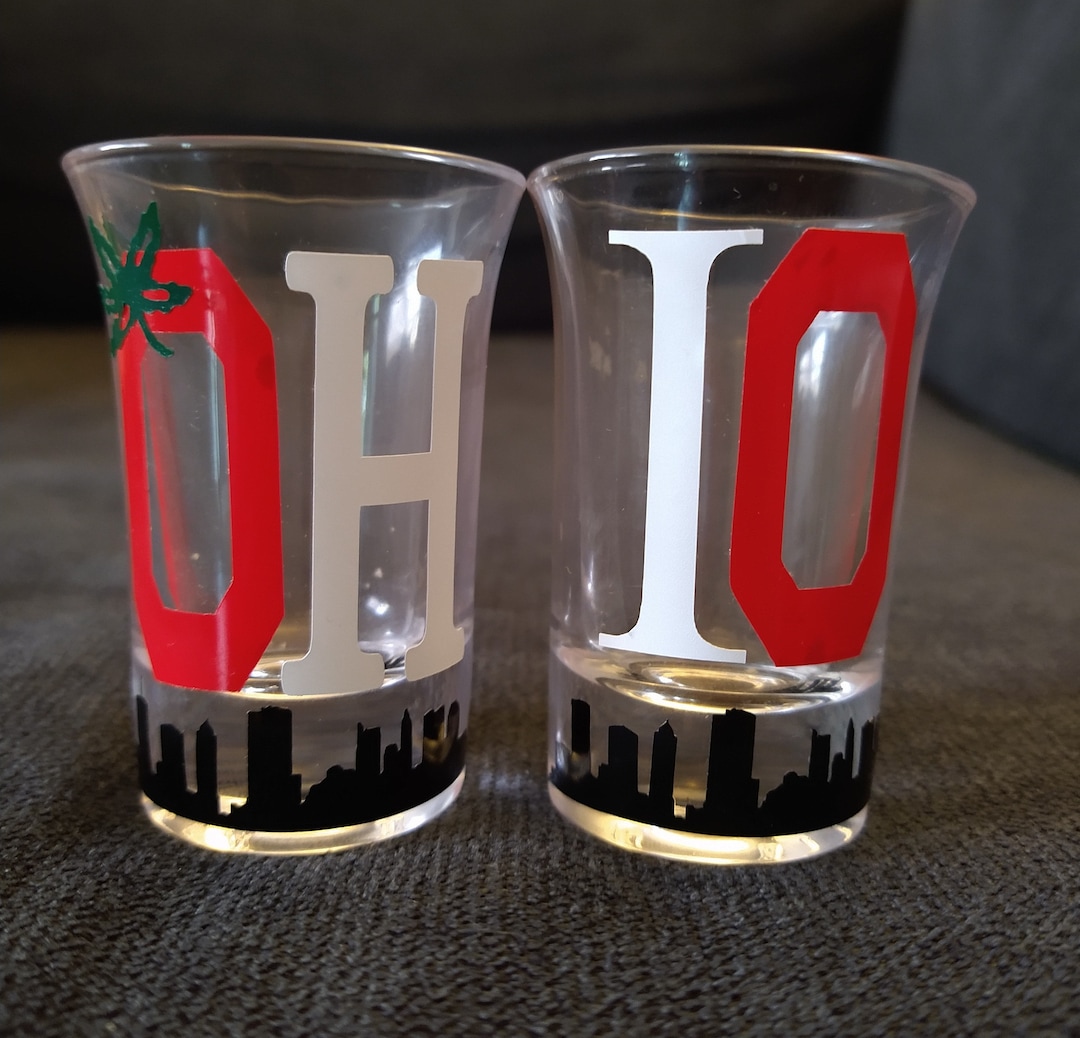 Ohio Shot Glass Set OH Shot Glass Columbus Ohio Skyline Shot Etsy