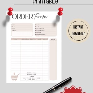 Planner, Digital Planner, Order Form, Printable Planner, IPad Planner, Digital Notebook, Planner Insert, Planner Template, Weekly Planner