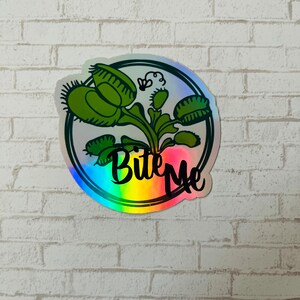 Sticker, Holographic, Halloween, Venus Fly Trap, Halloween Sticker, Spooky, Horror, Waterproof Sticker, Gifts, Laptop Sticker, Plants, Scary