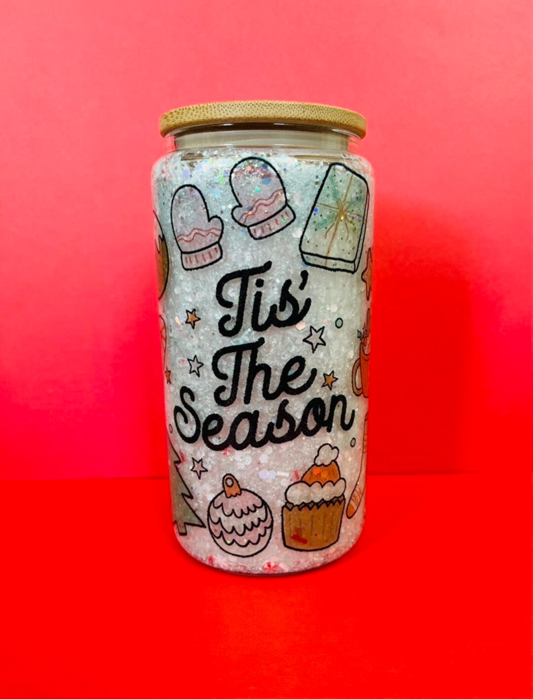 Glitter Globe Tumbler Libbey Glass Glitter Shaker Libbey Etsy