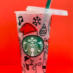 | Tumbler de Noël cadeaux de Noël | | de Noël Cadeaux | | Tumbler starbucks | | personnalisé Starbucks | réutilisables Starbucks Tumbler à paillettes