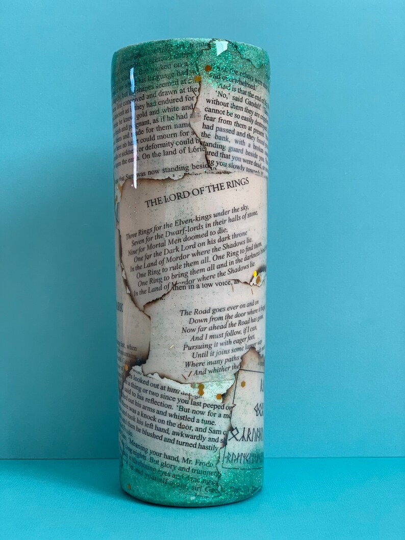 Book Tumbler Custom Tumbler Lord of the Rings Reading Etsy