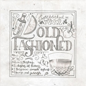 Cocktail Printable: Old Fashioned
