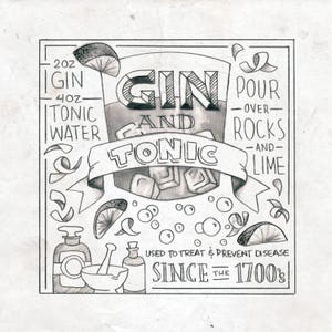 Cocktail Printable: Gin & Tonic