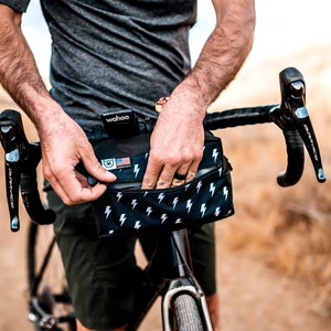 Handlebar Bag for Bike | Bikepacking | Commuting | Gravel | Mountain Bike | Lightning Bolt Pattern