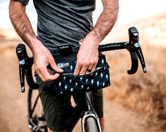 Handlebar Bag for Bike | Bikepacking | Commuting | Gravel | Mountain Bike | Lightning Bolt Pattern