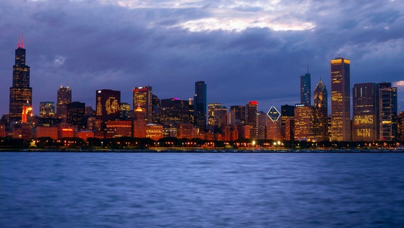 Chicago Blackhawks Championship skyline - Gallery Wrap canvas