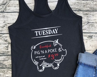 Supernatural Pig In a Poke Racerback Tank