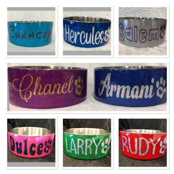 Personalized dog bowls etsy clearance