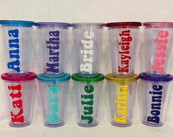 16oz acrylic tumbler cup with matching lid straw personalized
