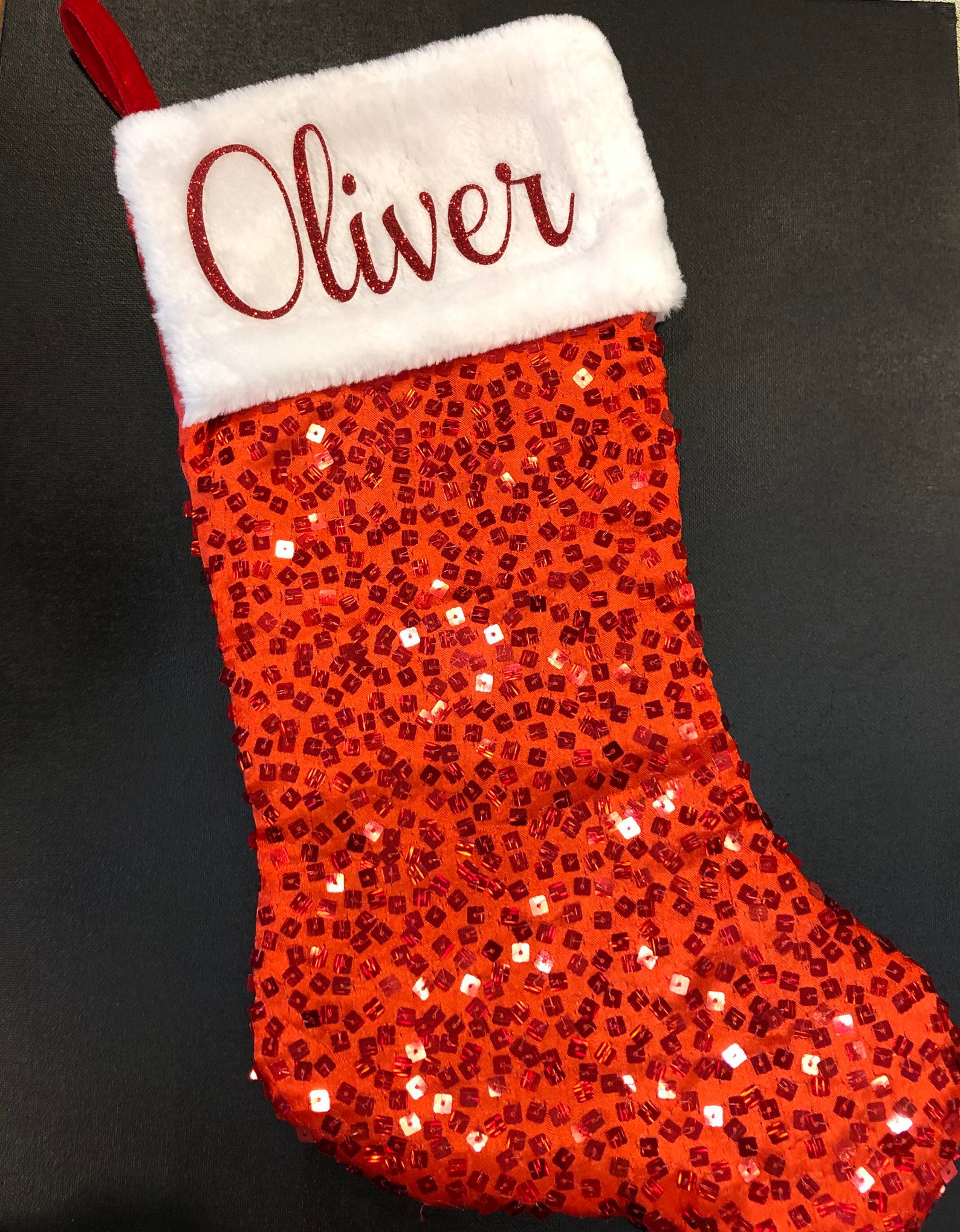 Sequin Christmas Stocking Personalized Etsy
