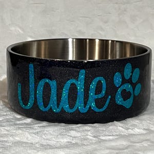 32oz Dog Bowl Glitter Custom made double walled stainless steel personalized