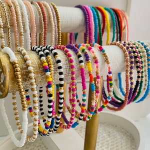 Multi-Colored Seed Bead Stack Bracelet