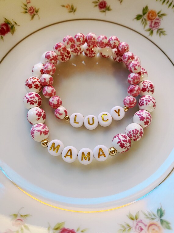 Pink Floral Mommy & Me Bracelets Pink Floral Mommy & Me Bracelets