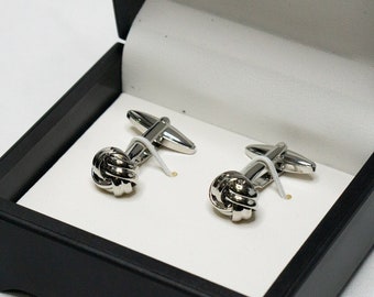 Men's Minimilist Silver Knot Cuff Link for Groom Groomsmen Suit Cuff Links Tuxedo