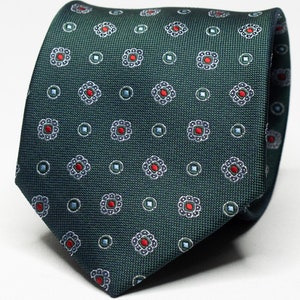 Green Medallion Tie Dark Green Tie Mens Green Necktie Green Wedding Tie Groomsmen Tie Green Groom Tie Ancient Madder Necktie Mens Suit Tie