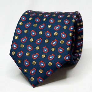 Men&#39;s Navy Blue Tie Red Paisley Tie Mens Navy Tie Wedding Suit Tie Groom Tie Formal Event Tie Mens Classy Necktie Mens Suit Accessories