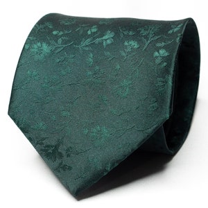 Dunkelgrüne Krawatte Blumenmuster Grüne Krawatte Smaragdgrüne Krawatte Grüne Hochzeitskrawatte Trauzeugen Hochzeitskrawatte