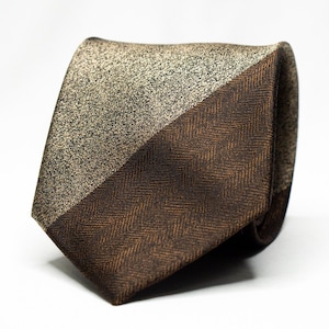 Brown Stripe Tie Brown Herringbone Tie Brown Tie Men Brown Necktie Brown Wedding Tie Beige Necktie Men
