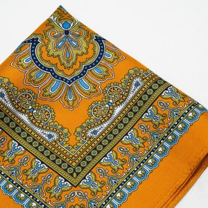 Orange Pocket Square Paisley Pocket Square Silk Pocket Square Orange Handkerchief Wedding Pocket Square for Him Pocket Square Suit for Him