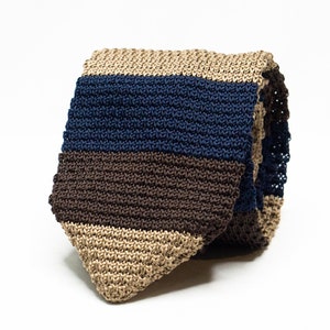 Navy Blue Tie Brown Knit Tie Tan Tie Knit Grenadine Tie For Groomsmen Tie Groom Wedding Suit Tie for Men Skinny Tie Knitted Tie